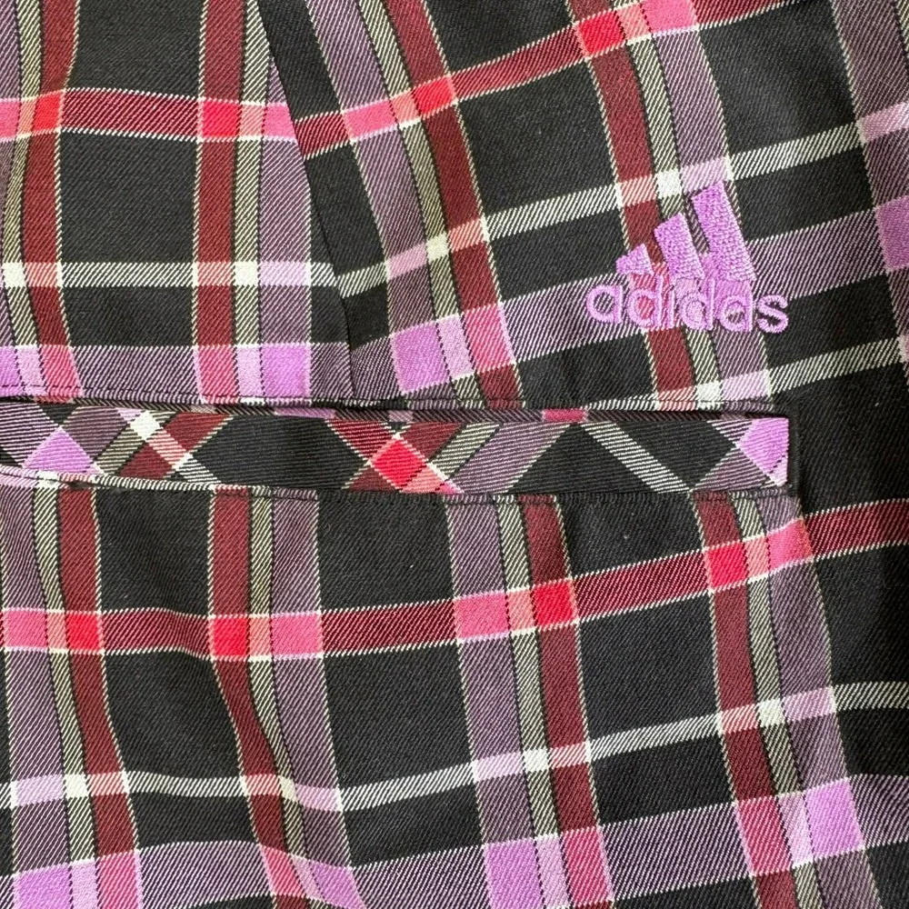 Adidas Mens Plaid‎ Golf Shorts Black Pink Purple Check Size 33